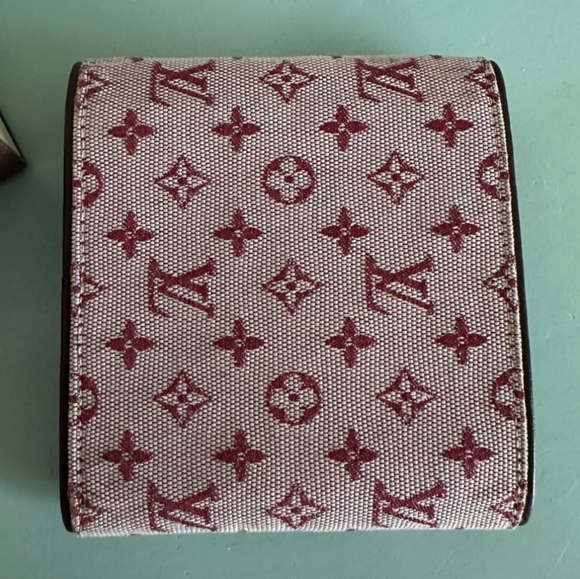 Louis Vuitton NWOT UNIQUE Mini Lin Pinkish Red Bifold Wallet FULL INCLUSION - Picture 4 of 13